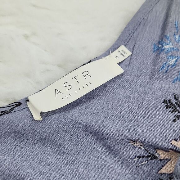 ASTR the label Womens Gwyn Floral Print Cold Shoulder Midi Dress Size Small Blue - Picture 9 of 11